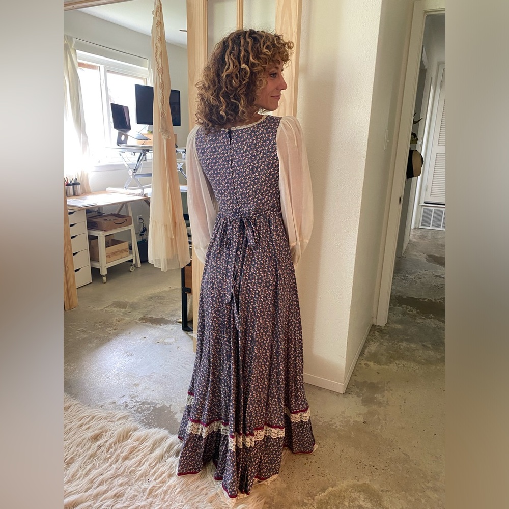 Blue and white gunne sax dress, no label. Vintage 70’s - Picture 3 of 7